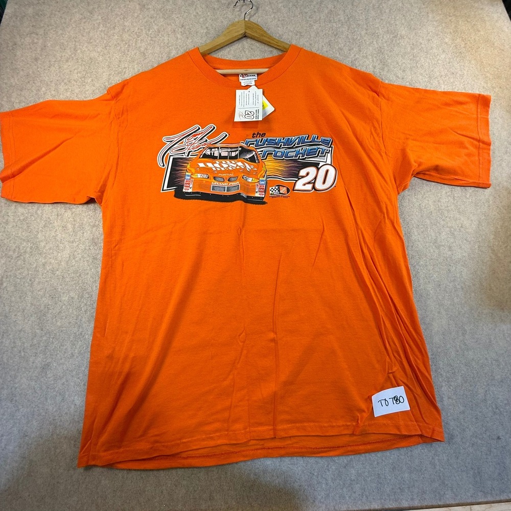 Vintage Tony Stewart NASCAR Shirt Mens XL Orange Rushville Rocket 2002 NWT